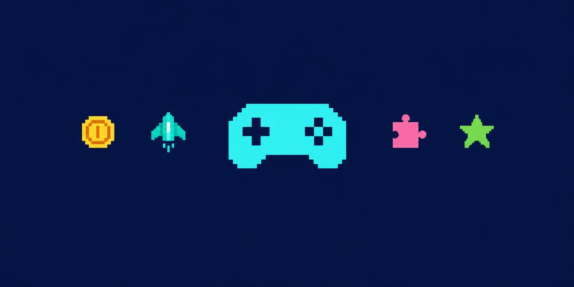 Controle de videogame com ícones de diferentes tipos de jogos